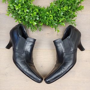 Prada Sport Pointed Heeled Booties Black Leather